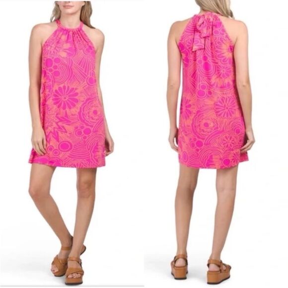 Trina Turk Dress NWT Juju Floral Jersey Halter Mini Dress - Picture 10 of 11